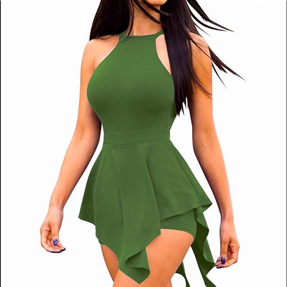 Womens large zipper cutout romper